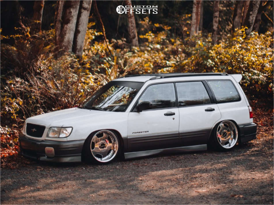 2001 Subaru Forester with 18x9 20 Work Euroline and 205/35R18 Achilles Atr  Sport 2 and Air Suspension | Custom Offsets
