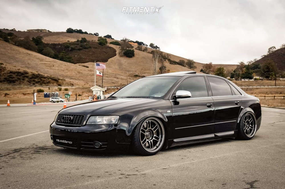 2005 Audi S4 quattro AWD 4dr Sedan (4.2L 8cyl 6A) with 18x9.5 Enkei Rpf1  and Federal 225x35 on Air Suspension | 1886239 | Fitment Industries