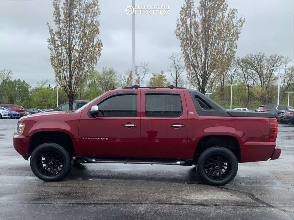 2007 Chevrolet Avalanche 1500 with 20x10 -25 Motiv Offroad Magnus and  305/50R20 Nitto NT420V and Suspension Lift 3.5" | Custom Offsets