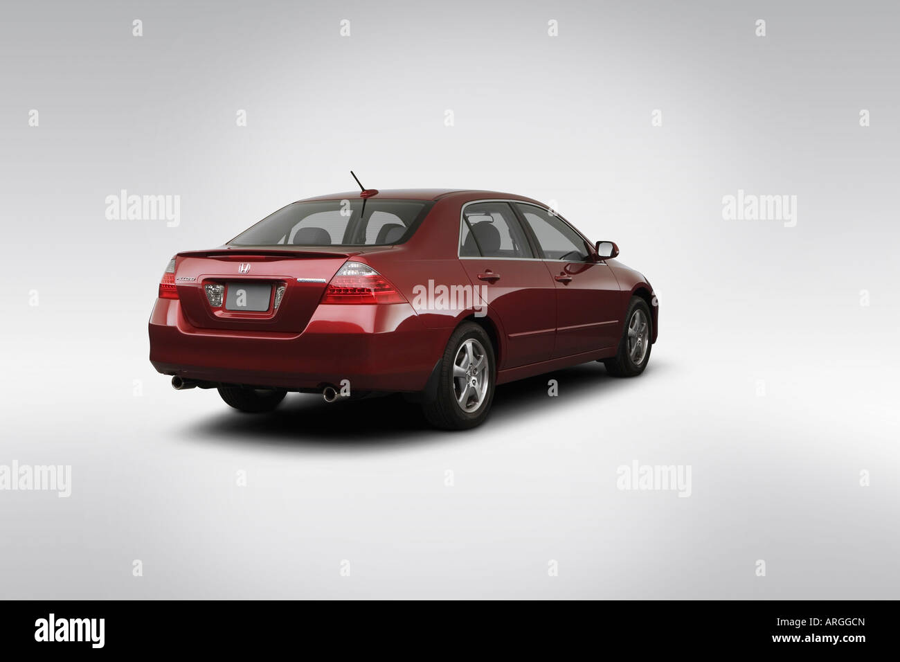2007 Honda Accord Hybrid in Red - Rear angle view Stock Photo - Alamy