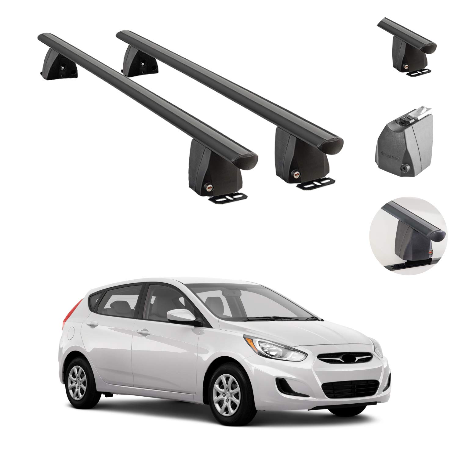 Amazon.com: Roof Rack Cross Bars Fits Hyundai Accent Hatchback 2012-2017  Lockable Luggage Carrier Fixed Point Roof Cars | Black Aluminum Cargo  Carrier Rooftop Bars | Automotive Exterior Accessories : Automotive
