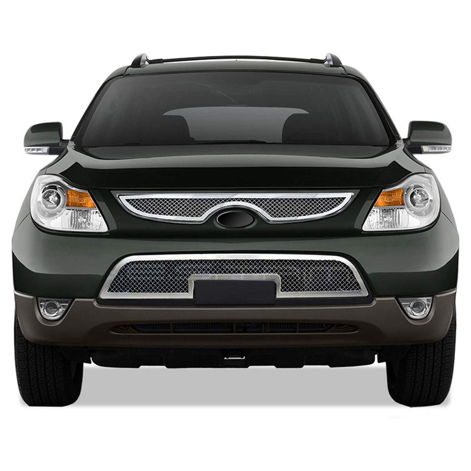 Amazon.com: Upgrade Your Auto Premium FX 2pc Chrome Top+Bumper Mesh Grille  Insert for Hyundai Veracruz 2007-12 : Automotive