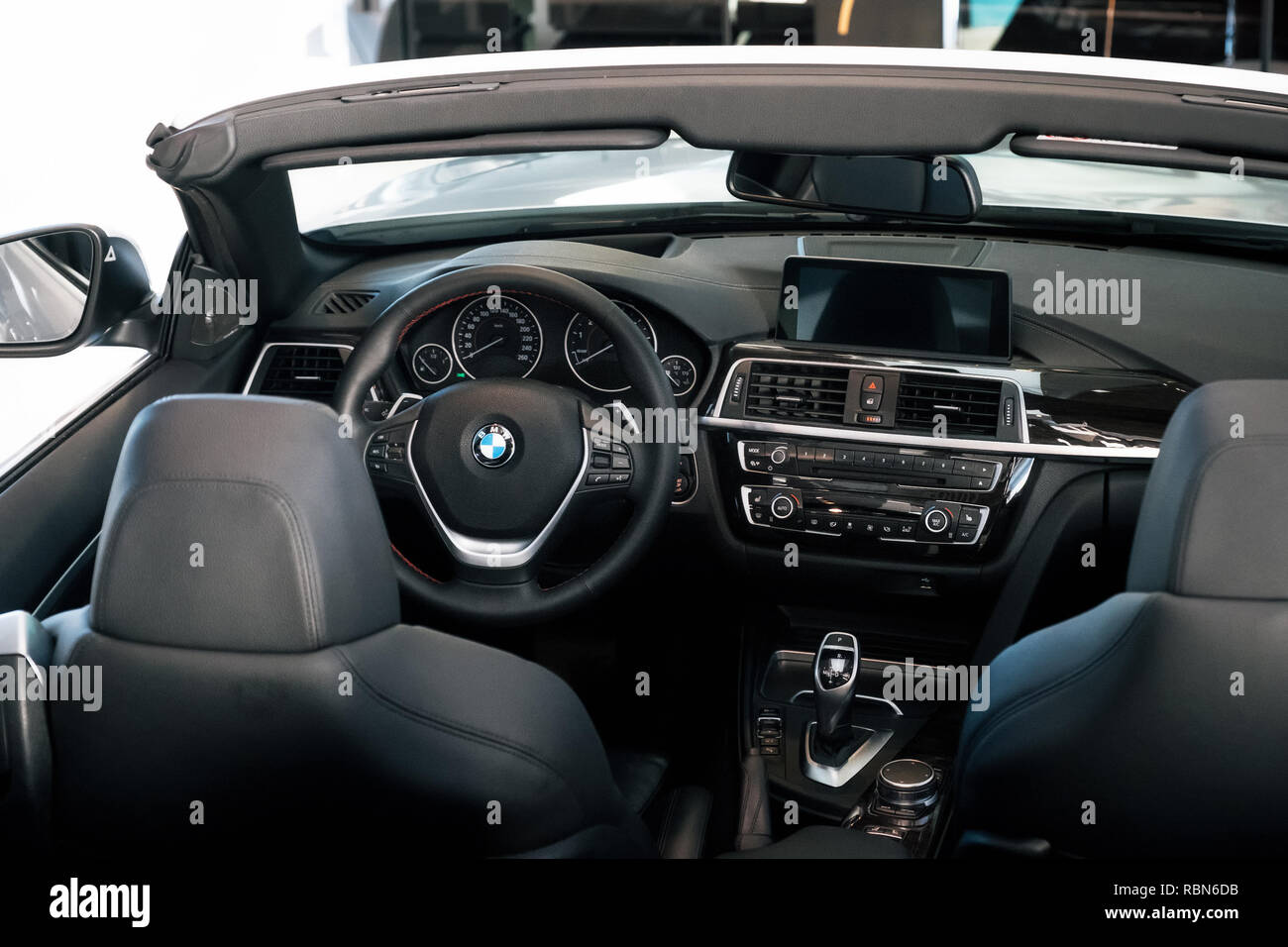 Munich, Germany - December 7, 2017: Interior of BMW 430 cabriolet sports  car Stock Photo - Alamy