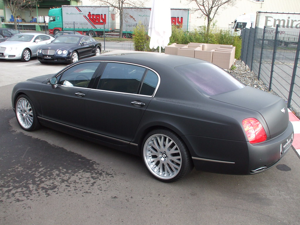 Bentley Continental Flying Spur | Matte Black with Kahn whee… | Flickr