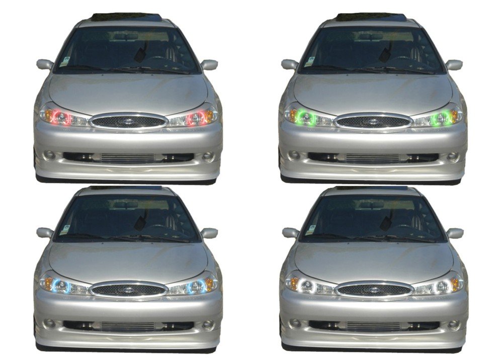 Amazon.com: FLASHTECH for Ford Contour 98-00 V.3 Fusion Color Change RGB  Multi Color LED Halo Ring Headlight Kit : Automotive