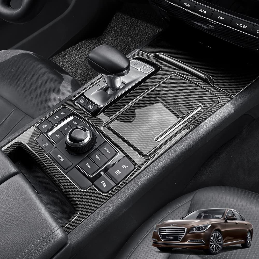 Amazon.com: Cnaurda Carbon Fiber Style Car Gear Shift Panel Cover Interior  Trim Compatible with 2015-2019 Genesis G80 DH Sport : Automotive