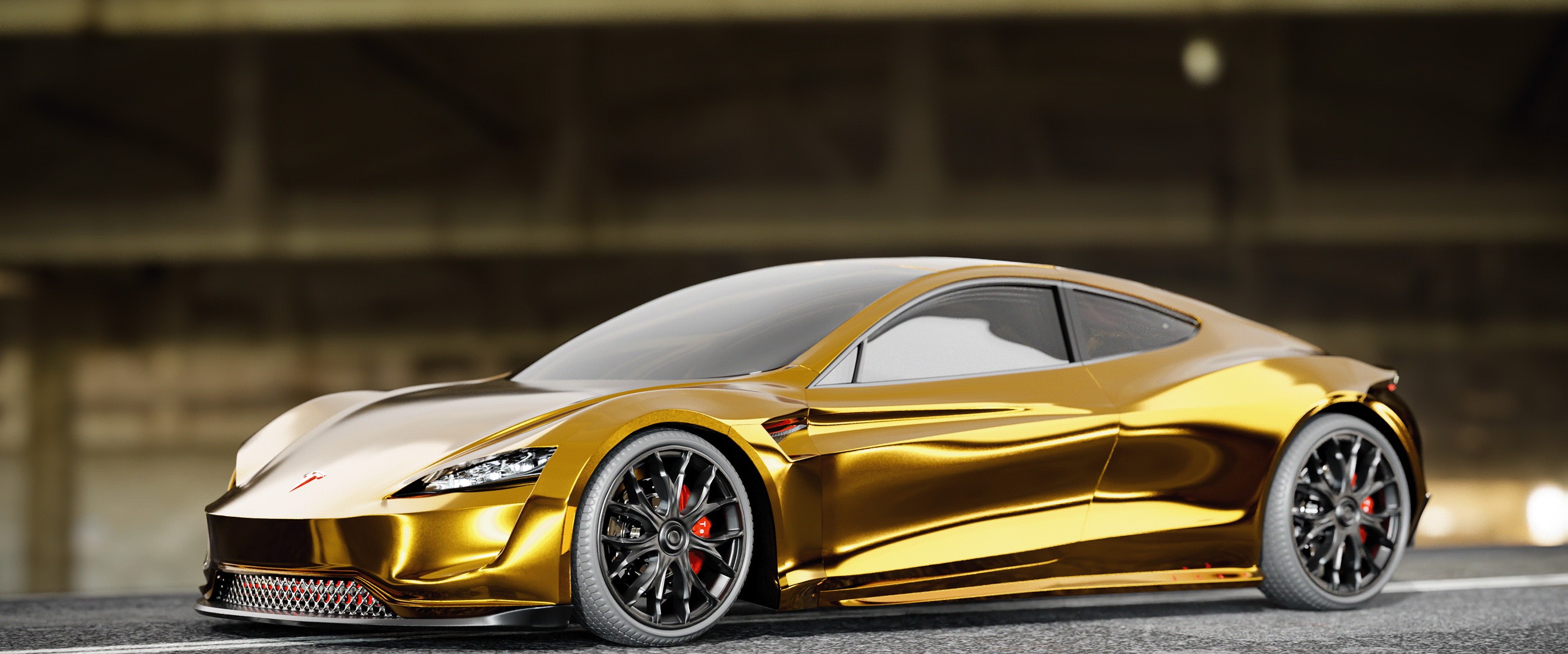 Tesla Roadster 2.0 Gets Rendered in Gold for a Sheik's Pleasure -  autoevolution