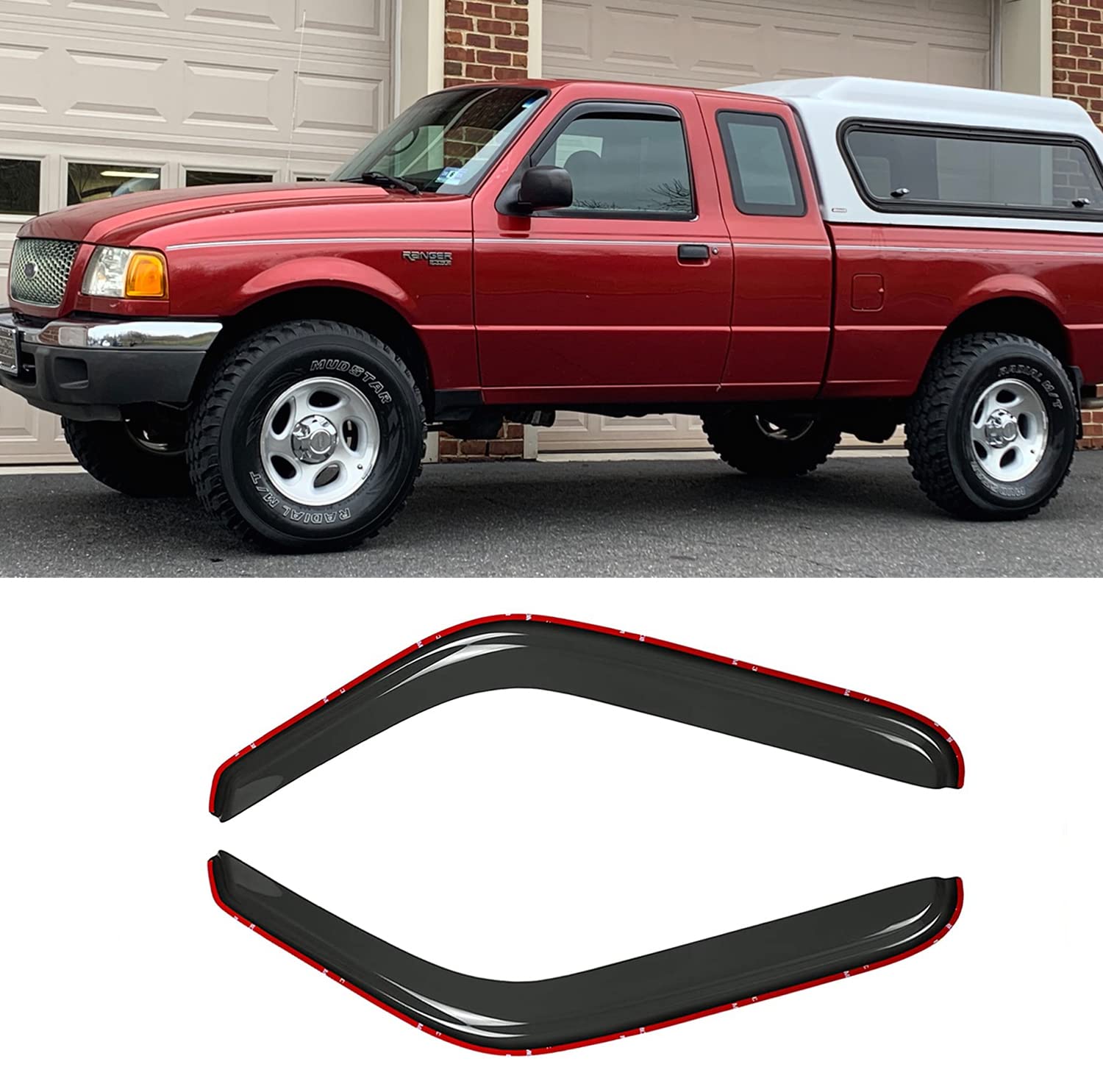 Amazon.com: Puermto Side Window Wind Deflector, 2pc in-Channel Nice Rain  Guards Set, fit for 1993-2011 Ford Ranger,1994-2010 Mazda B2300/B4000,1994-2008  Mazda B3000 with Standard/Extended Cab Window Visor|92083 : Automotive