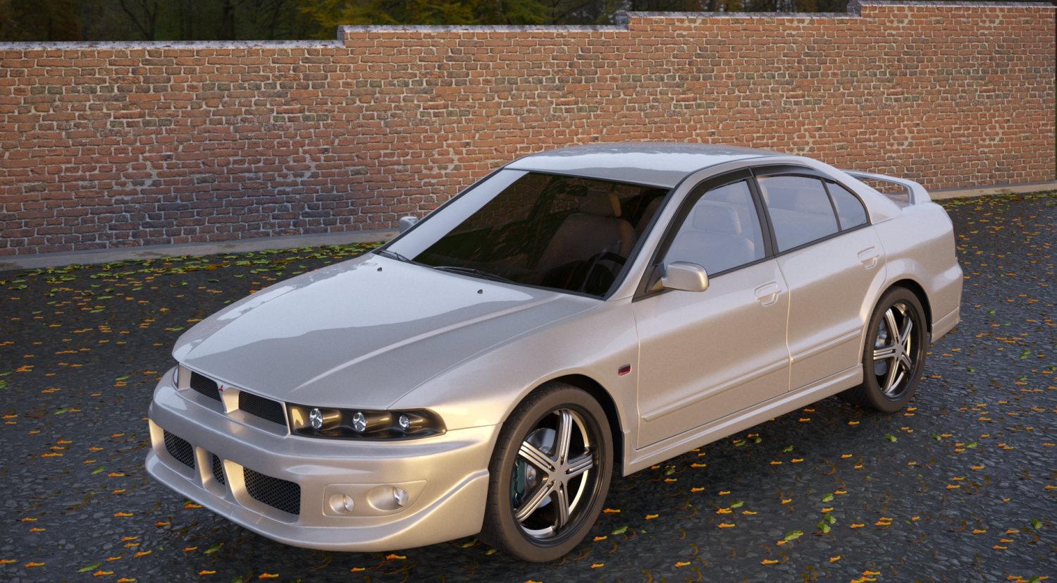 mitsubishi galant 1996 - 1999 -- 8th generation -- sedan 3D Model in Sedan  3DExport