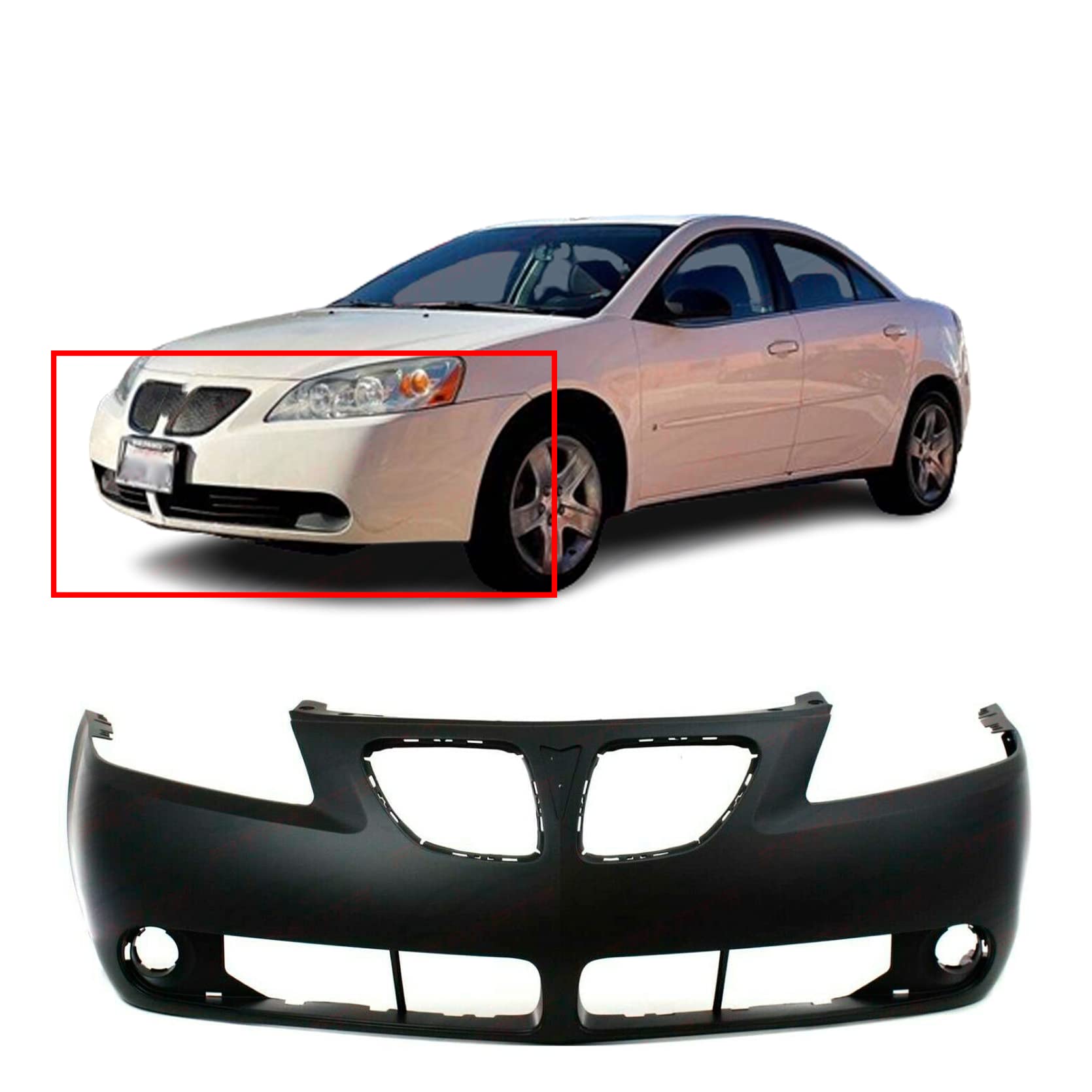 Amazon.com: Front Plastic Bumper Cover Fascia for 2005-2009 Pontiac G6 Base  GT Convertible Coupe Sedan 05-09. New, Primed and Ready for Paint. with Fog  Light Holes. GM1000731 19151158 2006 2007 2008 : Automotive