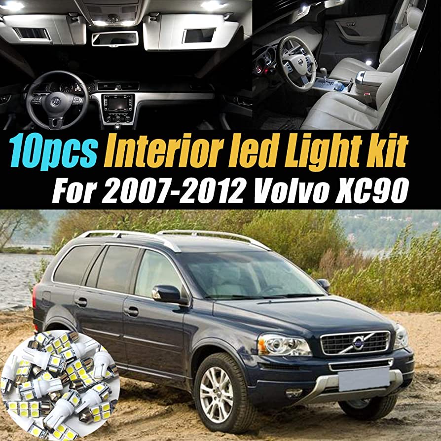 Amazon.com: 10Pc Super White 6000k Car Interior LED Light Bulb Kit Pack  Compatible for 2007-2012 Volvo XC90 : Automotive