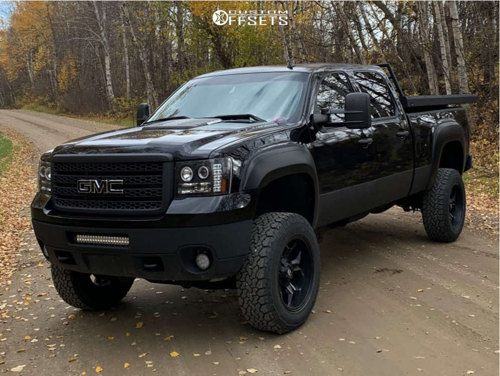 2011 GMC Sierra 3500 HD with 20x10 -18 Fuel Avenger and 265/60R20 General  Grabber Atx and Suspension Lift 5" | Custom Offsets