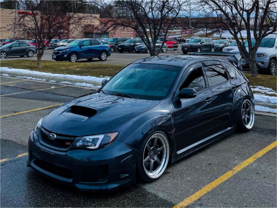 2011 Subaru Impreza with 18x9.5 22 Kansei Roku and 225/35R18 Federal SS595  and Coilovers | Custom Offsets