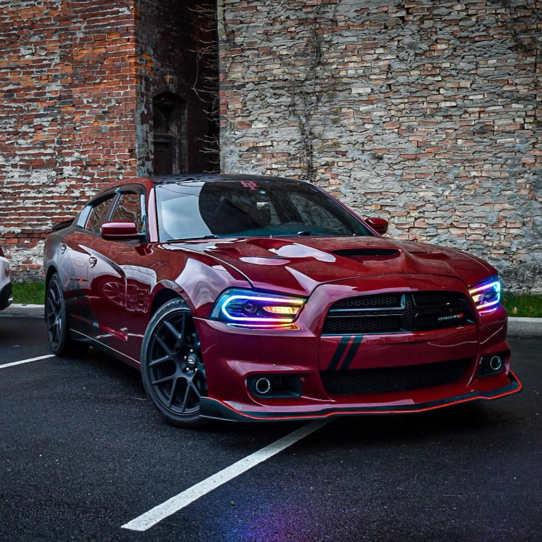 2011-2014 Dodge Charger RGBW Color-Chasing LED DRL Halo Projector Head–  AutoLEDTech.com