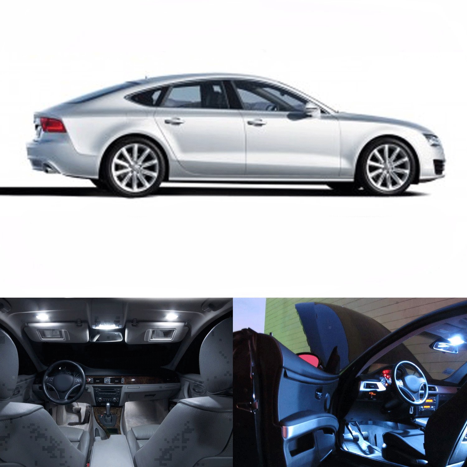 Amazon.com: LED White Lights Interior Package Kit for Audi A7 2010-2014 :  Automotive