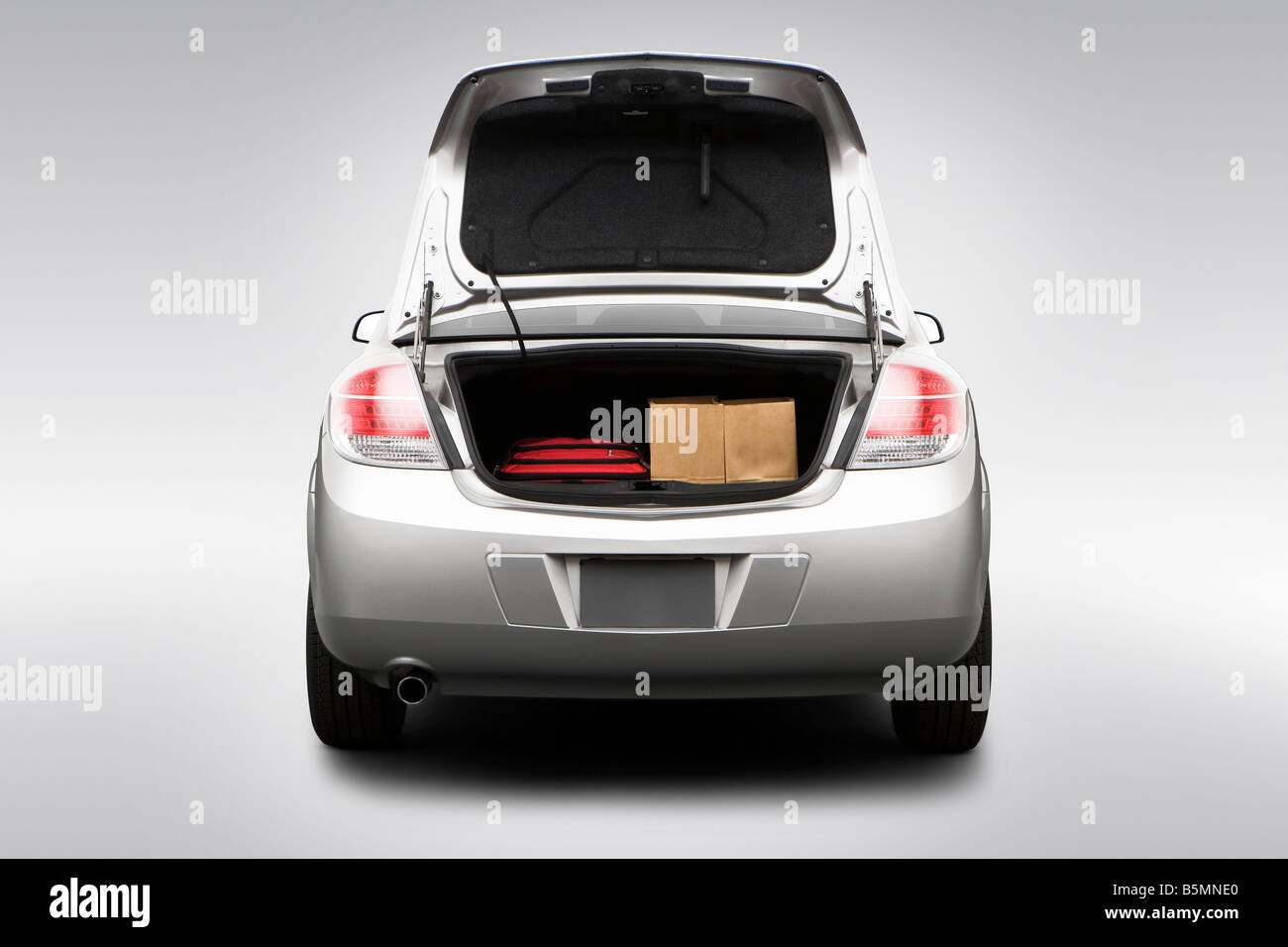 2008 Saturn Aura Green Line in Silver - Trunk Props Stock Photo - Alamy