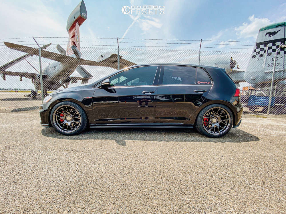 2019 Volkswagen GTI with 18x9.5 35 Aodhan Ah-x and 245/40R18 General G-max  Rs and Coilovers | Custom Offsets