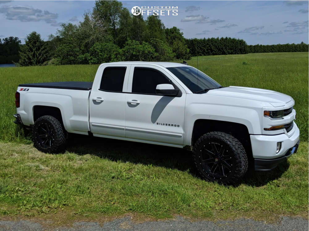2019 Chevrolet Silverado 1500 LD with 20x10 -19 Ballistic Rage and  33/12.5R20 Atturo Trail Blade Mt and Leveling Kit | Custom Offsets