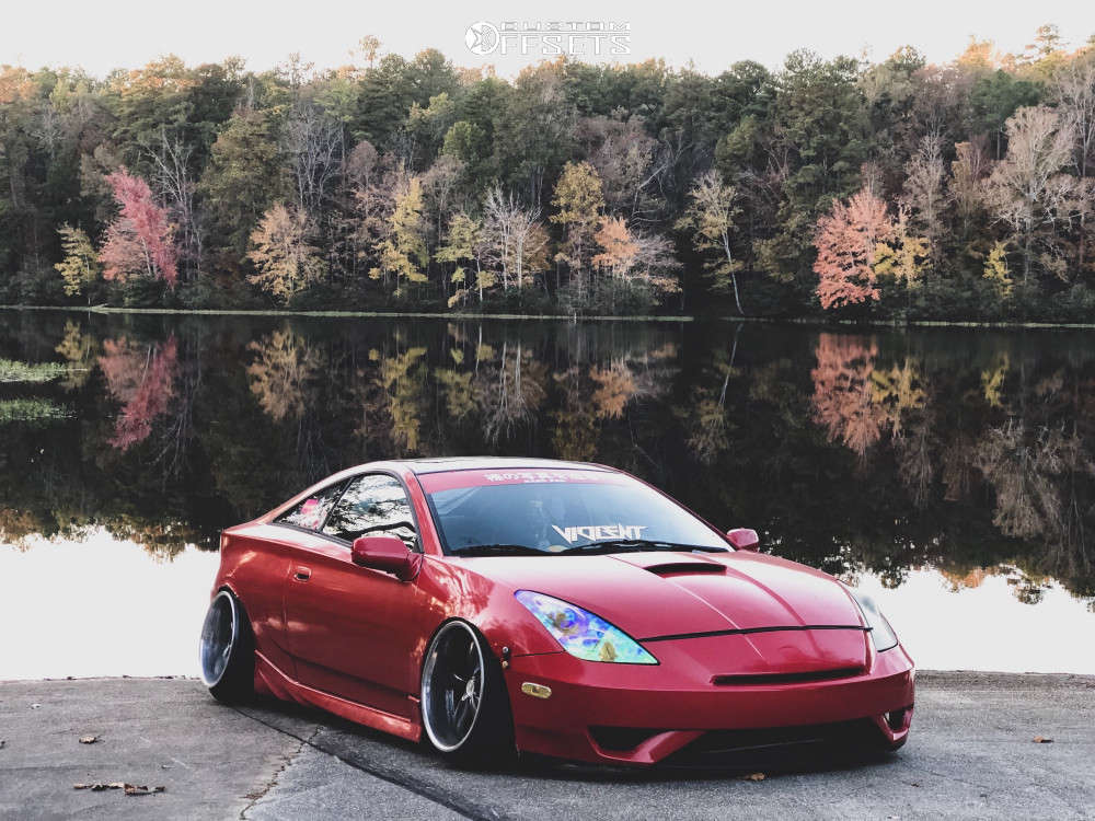2004 Toyota Celica with 17x10 14 Work VS KF and 205/40R17 Nankang NS-20 and  Coilovers | Custom Offsets