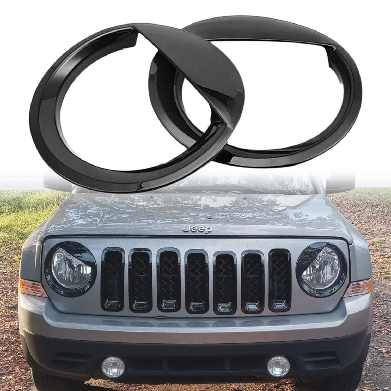 Amazon.com: for Jeep Accessories Bezels Front Light Headlight Angry Bird  Style Trim Cover ABS Compatible with Jeep Patriot 2011-2017 Model Mods  Decor (Black) : Automotive
