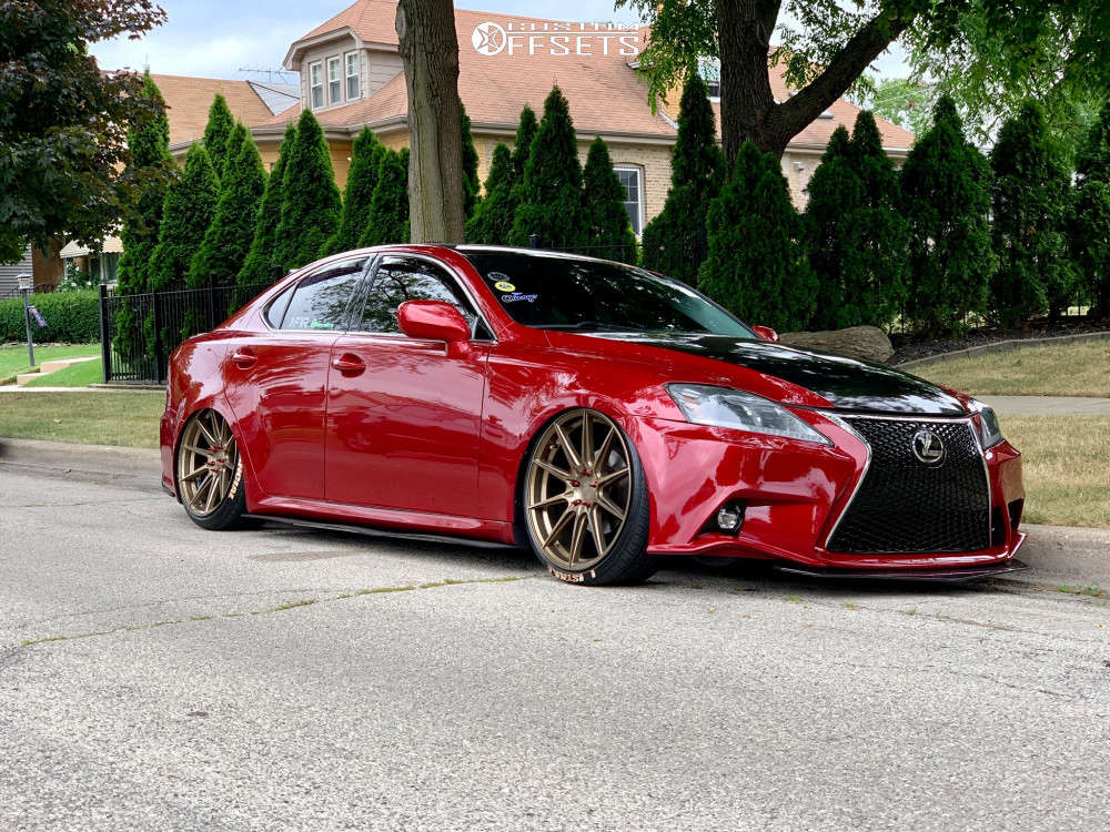 2006 Lexus IS250 with 20x9.5 35 F1R F101 and 225/35R20 Vercelli Strada I  and Air Suspension | Custom Offsets
