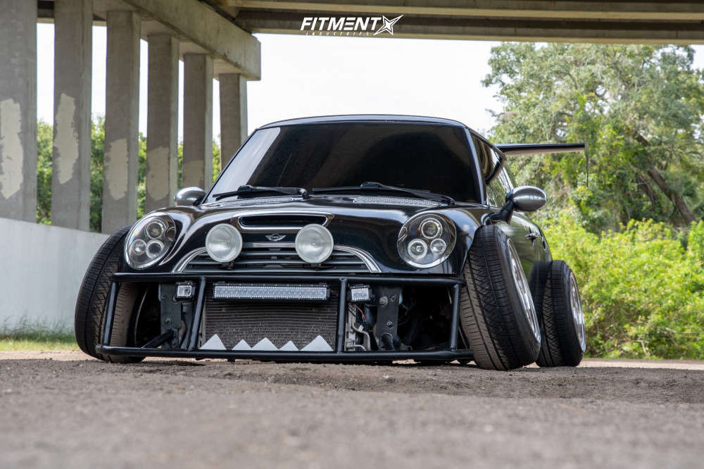 2002 Mini Cooper S with 17x11 Work Ewing and Vercelli 235x40 on Air  Suspension | 2035023 | Fitment Industries