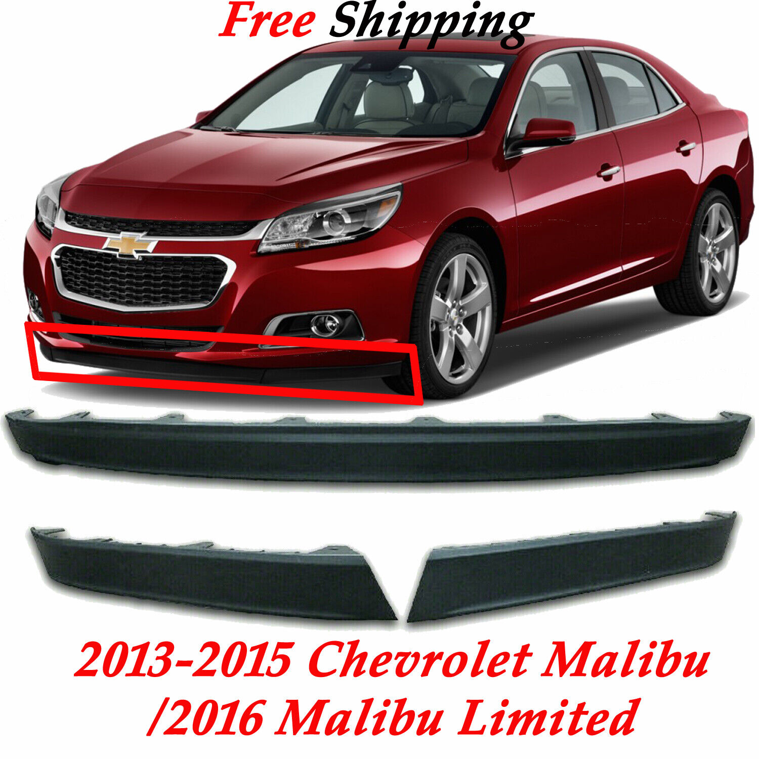 For 2013 14 15 2016 Front Valance Chevrolet Malibu 2016 Malibu Limited  Textured | eBay