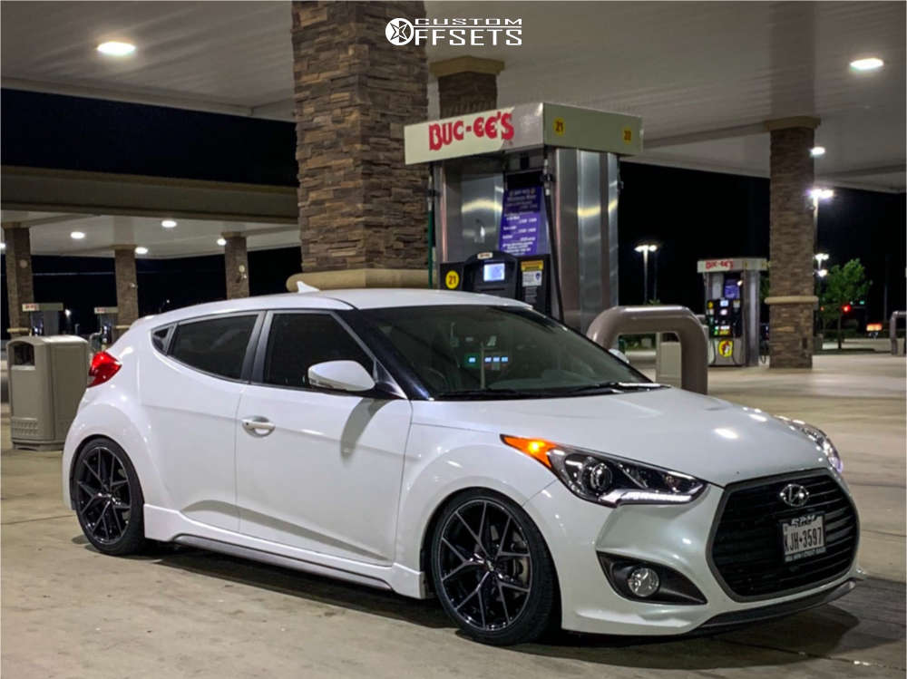 2017 Hyundai Veloster with 18x8 40 Dai Alloys Elegante and 225/40R18 Kumho  Solus and Coilovers | Custom Offsets