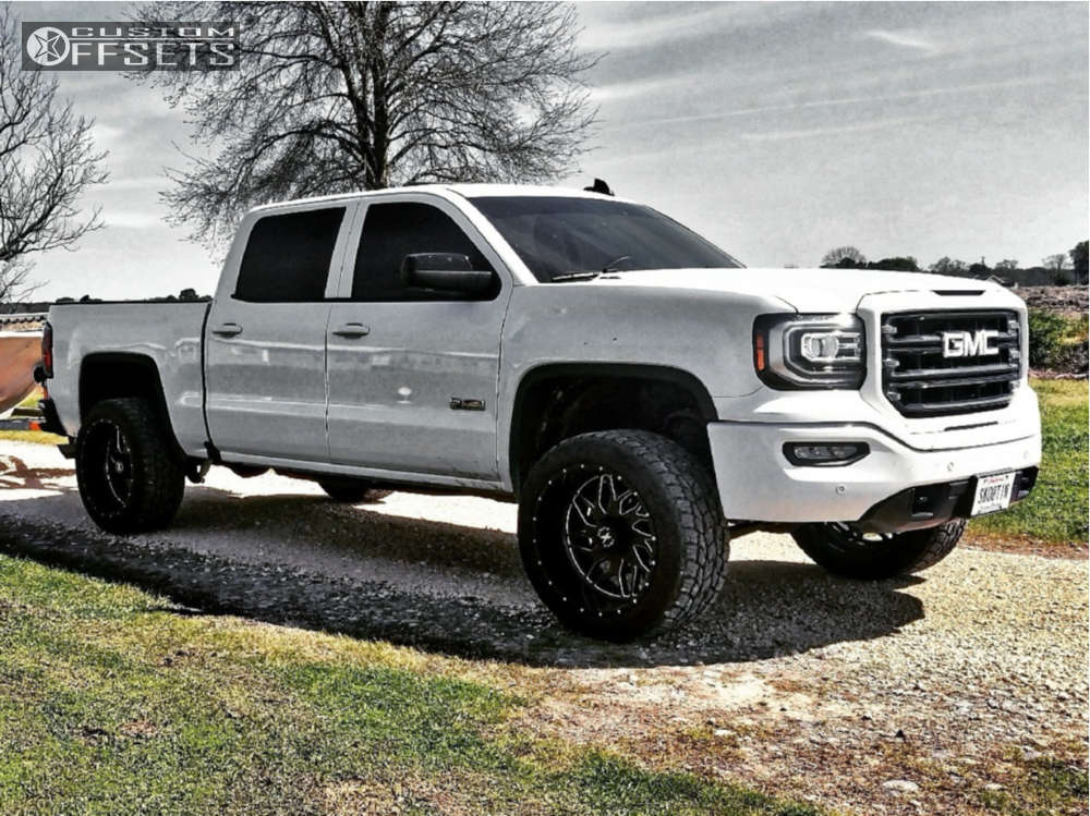 2017 GMC Sierra 1500 with 22x12 -44 Xtreme Force Xf2 and 33/12.5R22 Toyo  Tires Open Country A/T III and Suspension Lift 3.5" | Custom Offsets