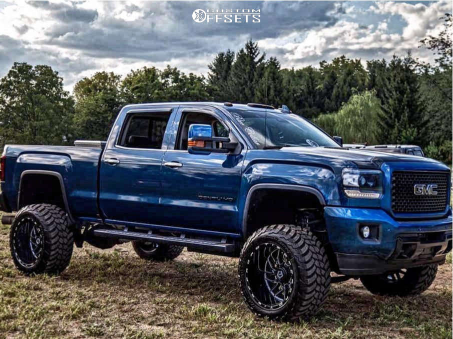 2016 GMC Sierra 2500 HD with 22x14 -76 TIS 544BM and 37/13.5R22 AMP Mud  Terrain Attack Mt A and Suspension Lift 7.5" | Custom Offsets