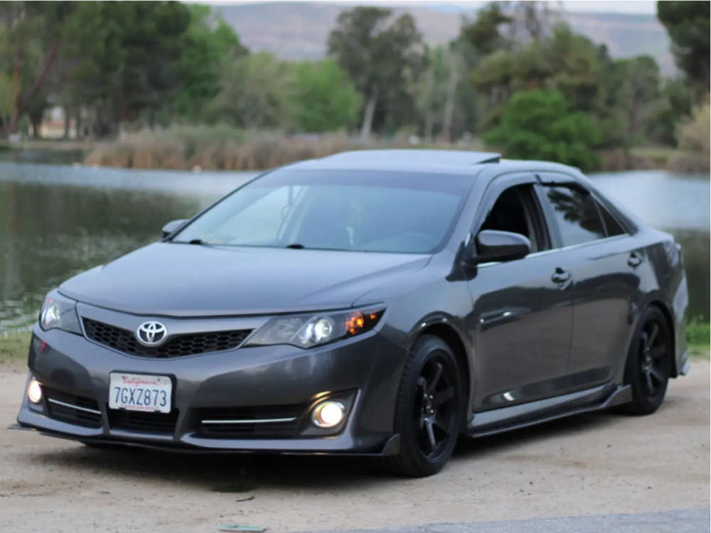 2014 Toyota Camry with 18x8.5 35 AVID1 AV6 and 225/40R18 Ironman Imove Gen2  As and Lowering Springs | Custom Offsets