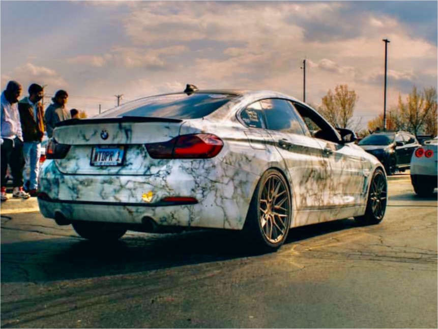 2019 BMW 440i XDrive Gran Coupe with 19x8.5 35 Niche Gamma and 245/45R19  Bridgestone Potenza Re760 Sport and Air Suspension | Custom Offsets