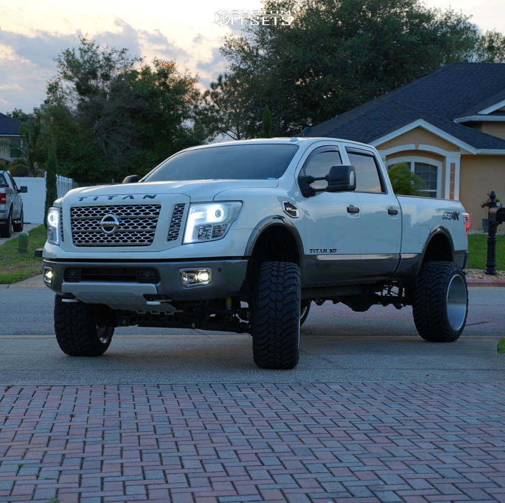 2018 Nissan Titan XD with 24x14 -76 Cali Offroad Summit and 37/13.5R24 AMP  Mud Terrain Attack MT A and Suspension Lift 6" | Custom Offsets