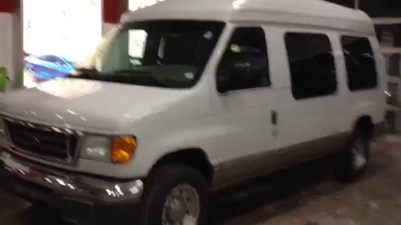 2004 Ford Econoline E250 Conversion Van flatscreen wood lighting high top  with bed - YouTube