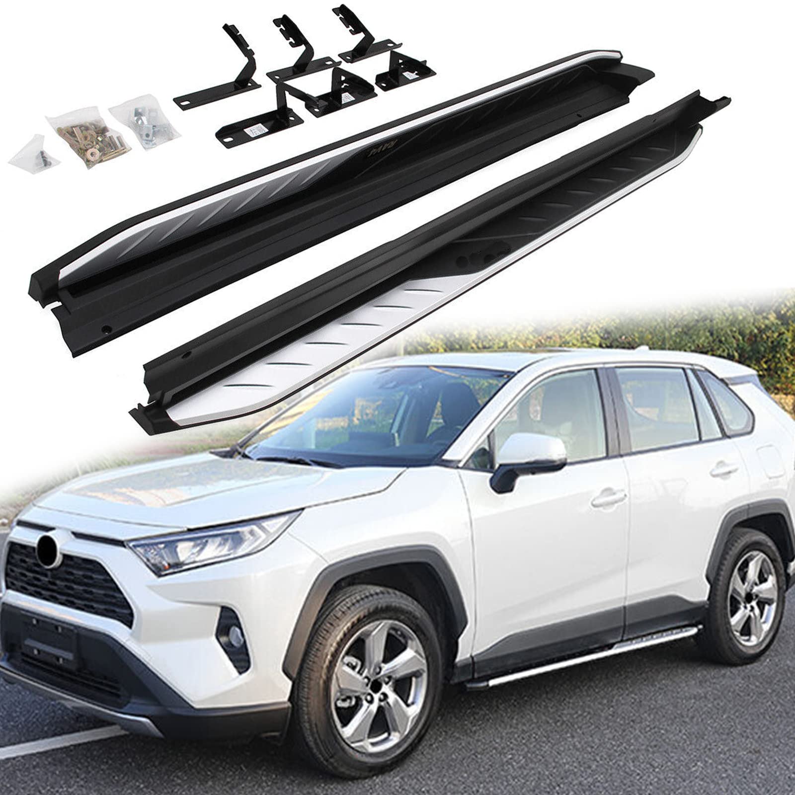 Amazon.com: Fit for 2019 2020 2021 2022 Toyota RAV4 Running Boards Side  Step Nerf Bar : Automotive