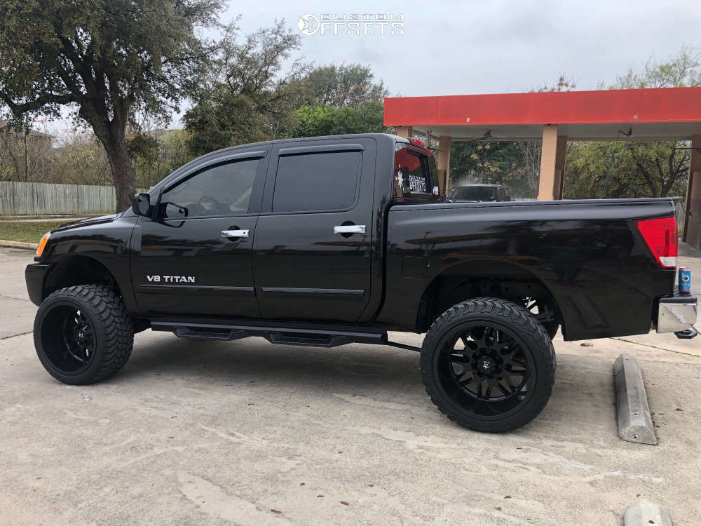 2013 Nissan Titan with 24x14 -76 RBP 73r and 35/13.5R24 AMP Mud Terrain  Attack Mt A and Suspension Lift 6" | Custom Offsets