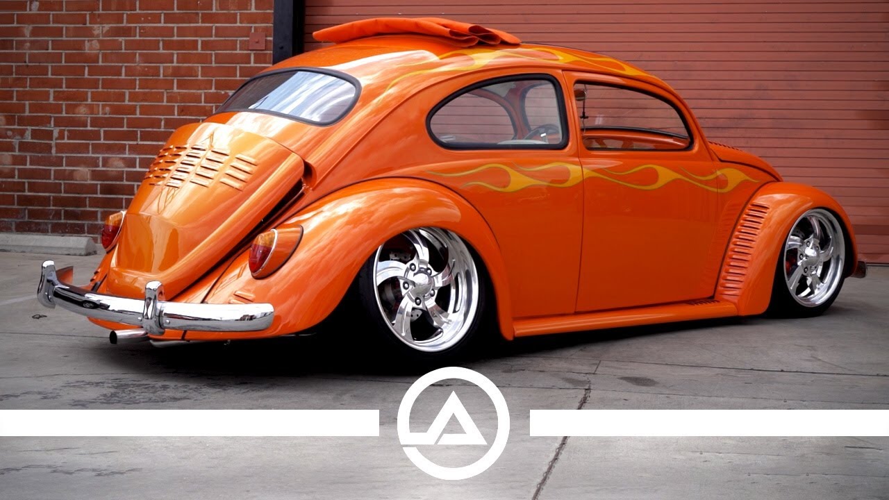 Custom '67 Turbo Volkswagen Beetle Rag Top Chopped and Dropped - YouTube