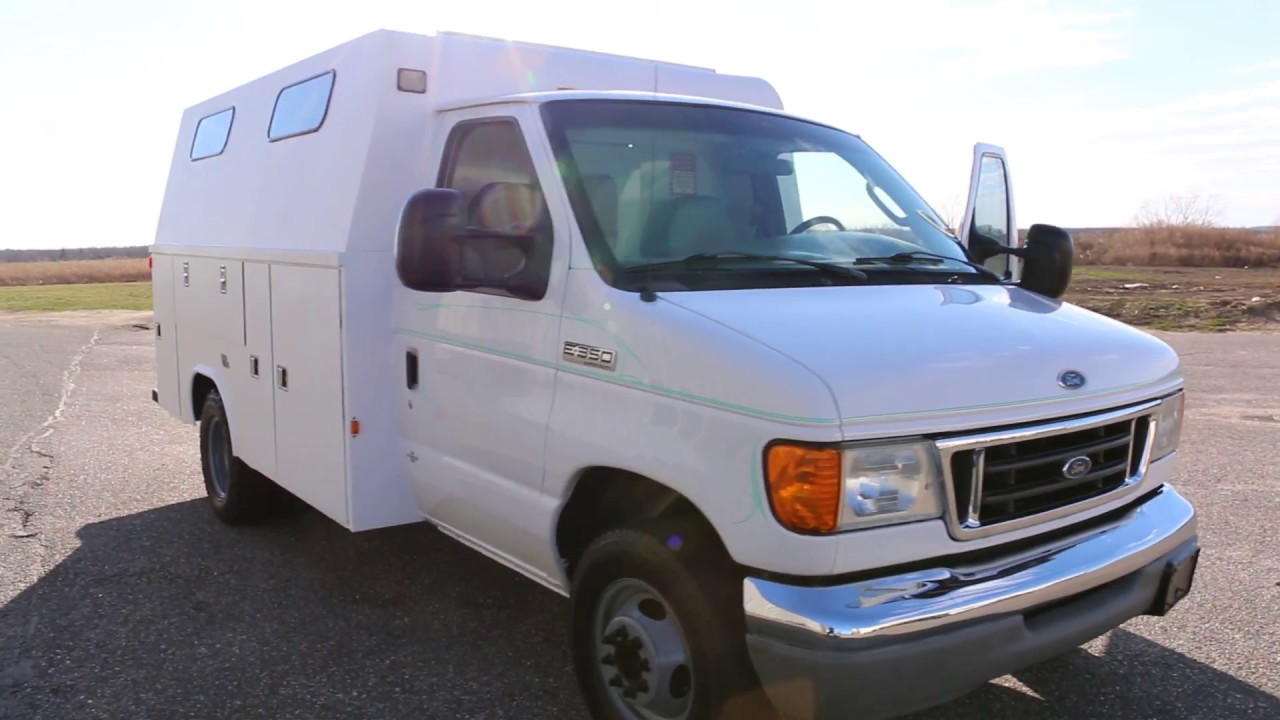 2007 Ford E350 Super Duty Utility Trades Truck For Sale~Diesel Motor~READY  2 WORK!! - YouTube