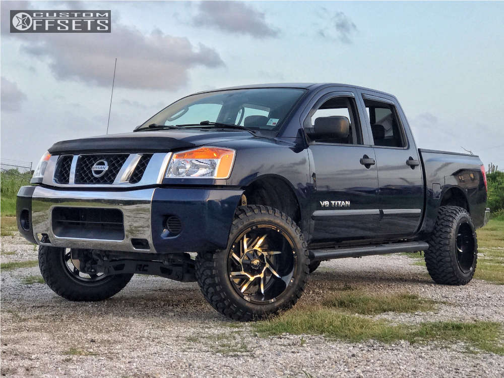 2010 Nissan Titan with 20x12 -51 Vision Prowler and 33/12.5R20 Comforser  Cf3000 and Suspension Lift 4" | Custom Offsets