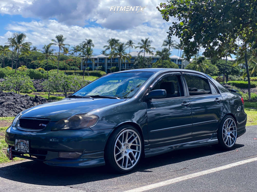 2004 Toyota Corolla S with 18x9.5 Anovia Elder and Vercelli 225x45 on  Coilovers | 1883559 | Fitment Industries