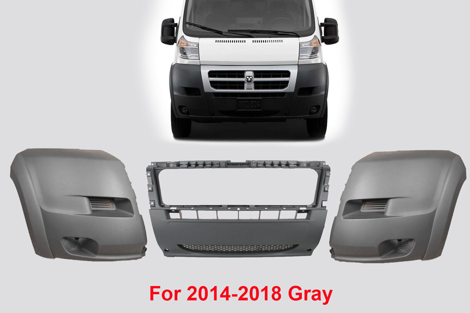 For Dodge Ram ProMaster 2500 3500 2014-2018 FRONT BUMPER CENTER + CORNER  COVERS | eBay