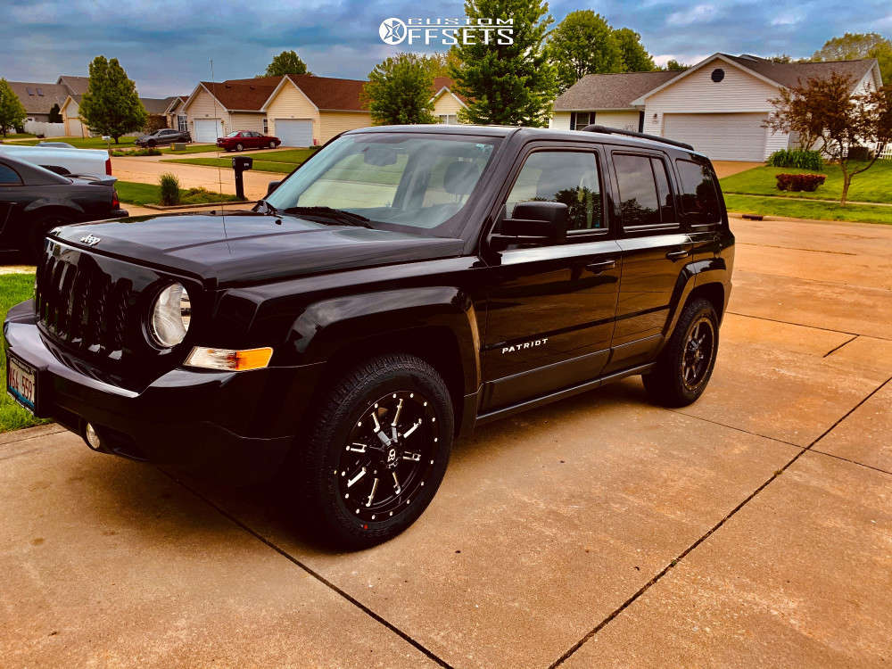 2017 Jeep Patriot with 17x8 15 RTX Offroad Ravine and 225/60R17 Yokohama  Geolander A/t G015 and Stock | Custom Offsets