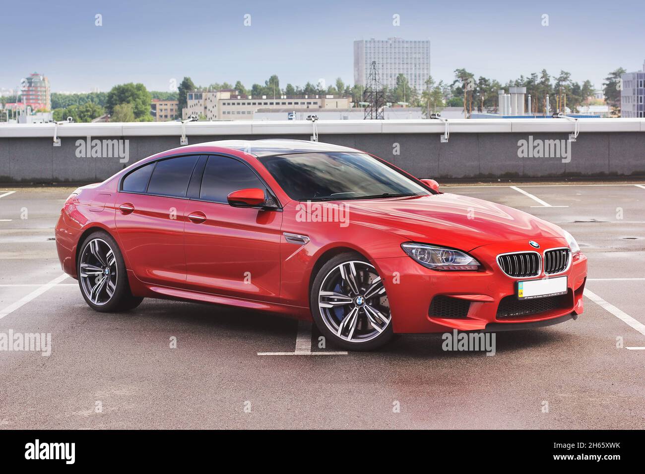 Kiev, Ukraine - June 22, 2014: Red BMW M6 Gran Coupe in the city Stock  Photo - Alamy