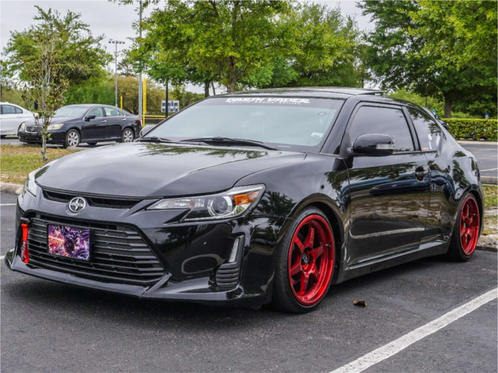 2016 Scion TC with 18x9 30 Cosmis Racing Xt-006r and 225/35R18 Atlas Force  Uhp and Coilovers | Custom Offsets