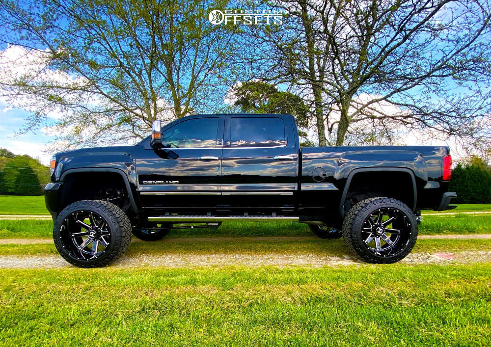 2018 GMC Sierra 2500 HD with 24x14 -76 Hostile Alpha and 37/13.5R24 Nitto  Ridge Grappler and Suspension Lift 8" | Custom Offsets