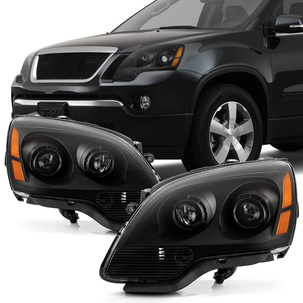 Amazon.com: ACANII - For 2007-2012 GMC Acadia Black Housing Projector  Headlights Headlamps Assembly Replacement Pair Set Left+Right : Automotive