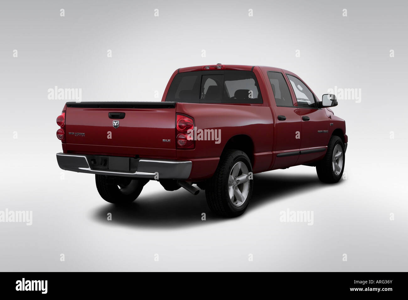 2007 Dodge Ram 1500 SLT in Red - Rear angle view Stock Photo - Alamy
