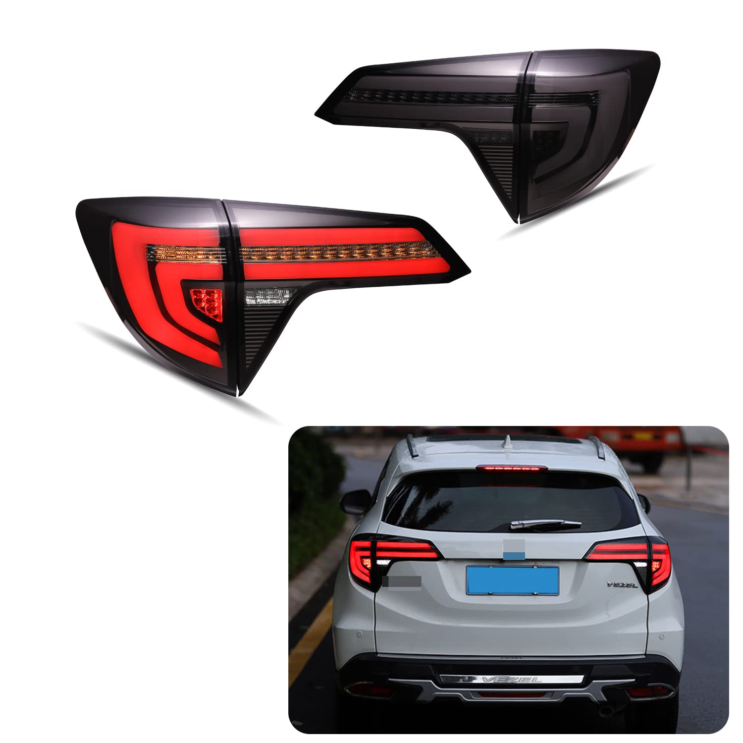 Amazon.com: inginuity time LED Tail Lights For Honda HR-V 2016-2021 With  Start Up Animation DRL Brake Sequential Turn Signal Rear Lamps Assembly  (Smoke Type 1) : Automotive