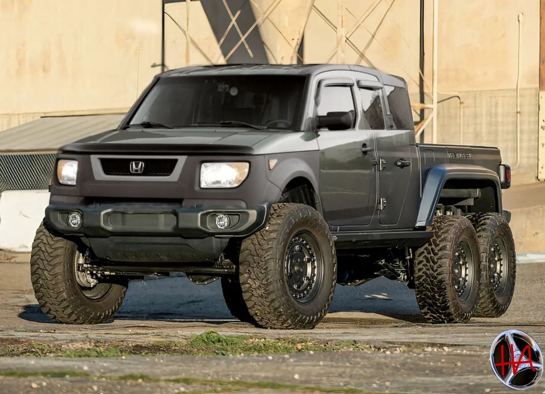 Digital Honda Element Gladiator 6x6 Mutant Seems to Dream of Pickup Truck  Horrors - autoevolution