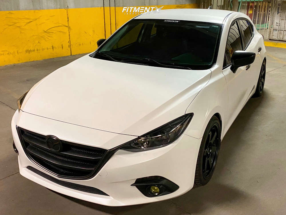 2015 Mazda 3 I Sport with 18x8 AVID1 AV6 and Ohtsu 225x40 on Lowering  Springs | 1090298 | Fitment Industries